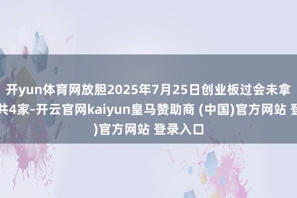 开yun体育网放胆2025年7月25日创业板过会未拿文企业共4家-开云官网kaiyun皇马赞助商 (中国)官方网站 登录入口